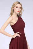 MISSHOW offers One-Shoulder Sleeveless Knee-Length Bridesmaid Dress with Ruffles Formal Party Dress at a good price from Misshow