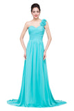One-shoulder Strapless A-Line Sweep-length Chiffon Bridesmaid Dresses