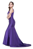 A plus size Grape bridesmaid dress made of Stretch Satin are trendy for  . Shop MISSHOW with elaborately designed  gowns for your bridesmaids.