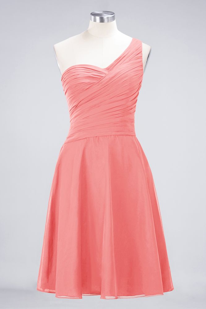 MISSHOW offers One-Shoulder Sweetheart Knee-Length Bridesmaid Dress Ruffles aline Party Dress at a good price from Misshow