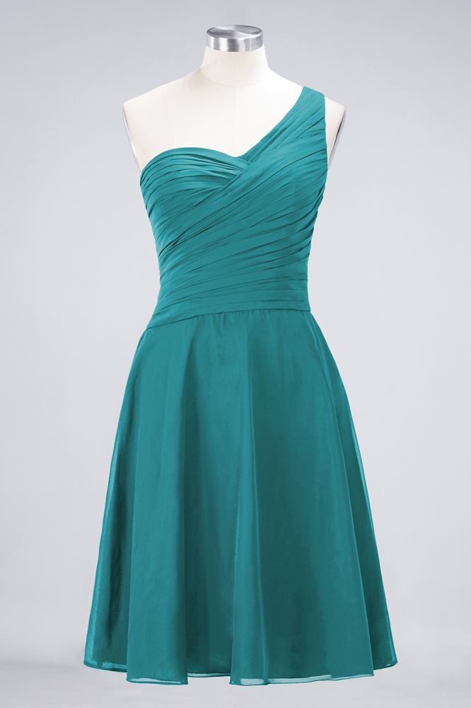 MISSHOW offers One-Shoulder Sweetheart Knee-Length Bridesmaid Dress Ruffles aline Party Dress at a good price from Misshow