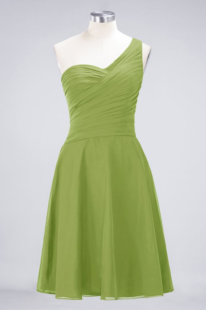 MISSHOW offers One-Shoulder Sweetheart Knee-Length Bridesmaid Dress Ruffles aline Party Dress at a good price from Misshow