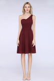 MISSHOW offers One-Shoulder Sweetheart Knee-Length Bridesmaid Dress Ruffles aline Party Dress at a good price from Misshow