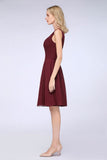 MISSHOW offers One-Shoulder Sweetheart Knee-Length Bridesmaid Dress Ruffles aline Party Dress at a good price from Misshow