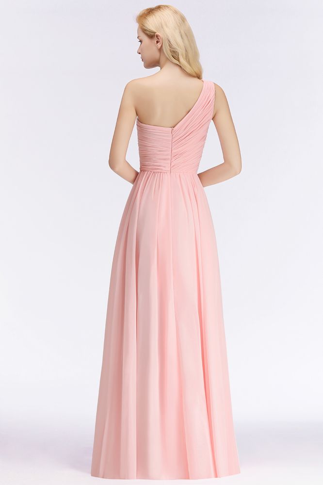 MISSHOW offers One-shoulder Sweetheart Ruffles Chiffon Bridesmaid Dress Aline Evening Dress at a good price from White,Ivory,Blushing Pink,Candy Pink,Pearl Pink,Dusty Rose,Watermelon,Red,Fuchsia,Burgundy,Chocolate,Brown,Gold,Champagne,Orange,Yellow,Daffodil,Regency,Grape,Lilac,Lavender,Sky Blue,Pool,Ocean Blue,Royal Blue,Ink Blue,Dark Navy,Black,Silver,Dark Green,Jade,Green,Sage,Mint Green,100D Chiffon to A-line Floor-length them. Stunning yet affordable Sleeveless Bridesmaid Dresses.