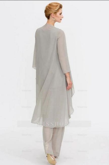 mother of the bride dresses pant suits Pantsuit 3 Piece Suit Mother of the Bride Dress Plus Size Floor Length Chiffon