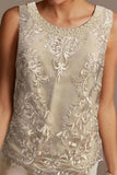Pantsuit Mother of the Bride Dress Floor Length Chiffon Lace 3/4 Length Sleeve-misshow.com