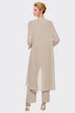 Pantsuit Mother of the Bride Dress Plus Size Elegant Chiffon Bridesmaid Dress-misshow.com