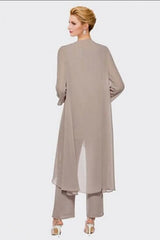 Pantsuit Mother of the Bride Dress Plus Size Elegant Chiffon Bridesmaid Dress-misshow.com