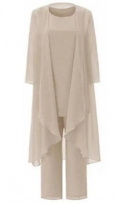 Pantsuit Mother of the Bride Dress Plus Size Elegant Chiffon Bridesmaid Dress-misshow.com