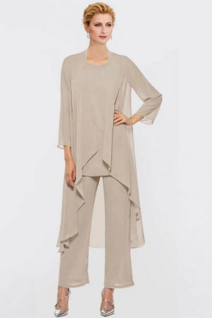 Pantsuit Mother of the Bride Dress Plus Size Elegant Chiffon Bridesmaid Dress-misshow.com