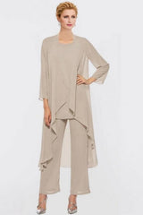 Pantsuit Mother of the Bride Dress Plus Size Elegant Chiffon Bridesmaid Dress-misshow.com