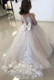 Party Ball Gown Lace Appliques Flower Girls Dresses