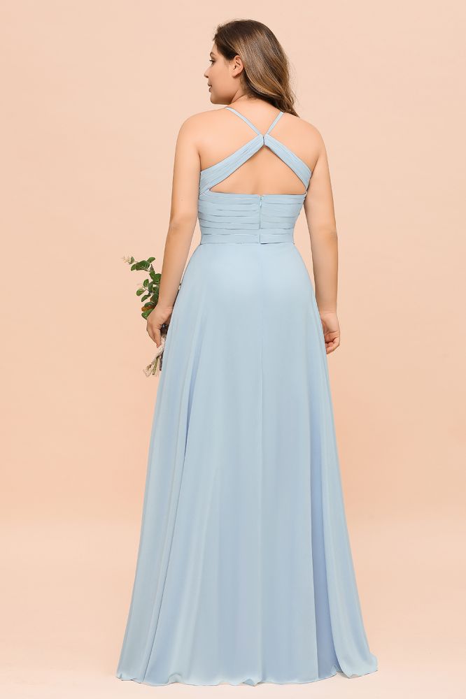 Plus Size Bridesmaid Dress Sweetheart Floor Length A-line Maid of Honor Dress-misshow.com