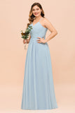 Plus Size Bridesmaid Dress Sweetheart Floor Length A-line Maid of Honor Dress-misshow.com