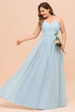 Plus Size Bridesmaid Dress Sweetheart Floor Length A-line Maid of Honor Dress-misshow.com