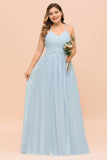 Plus Size Bridesmaid Dress Sweetheart Floor Length A-line Maid of Honor Dress-misshow.com