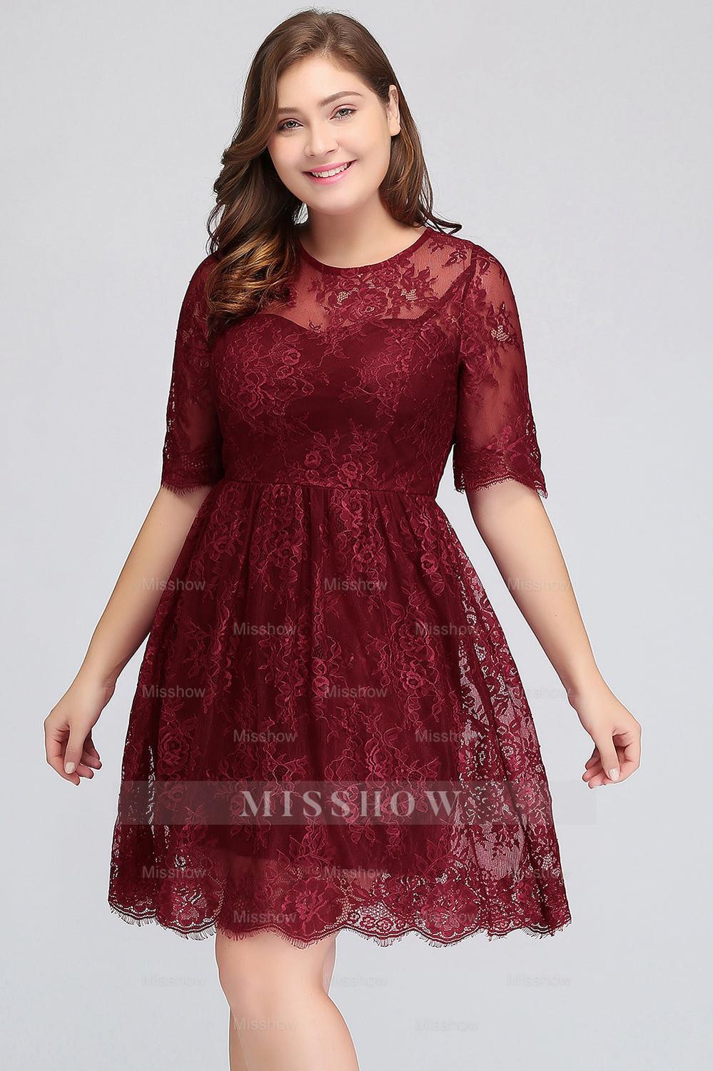 Plus size Jewel Burgundy Affordable Bridesmaid Dresses with Short Sleeves Plus size Jewel Burgundy Affordable Bridesmaid Dresses with Short Sleeves