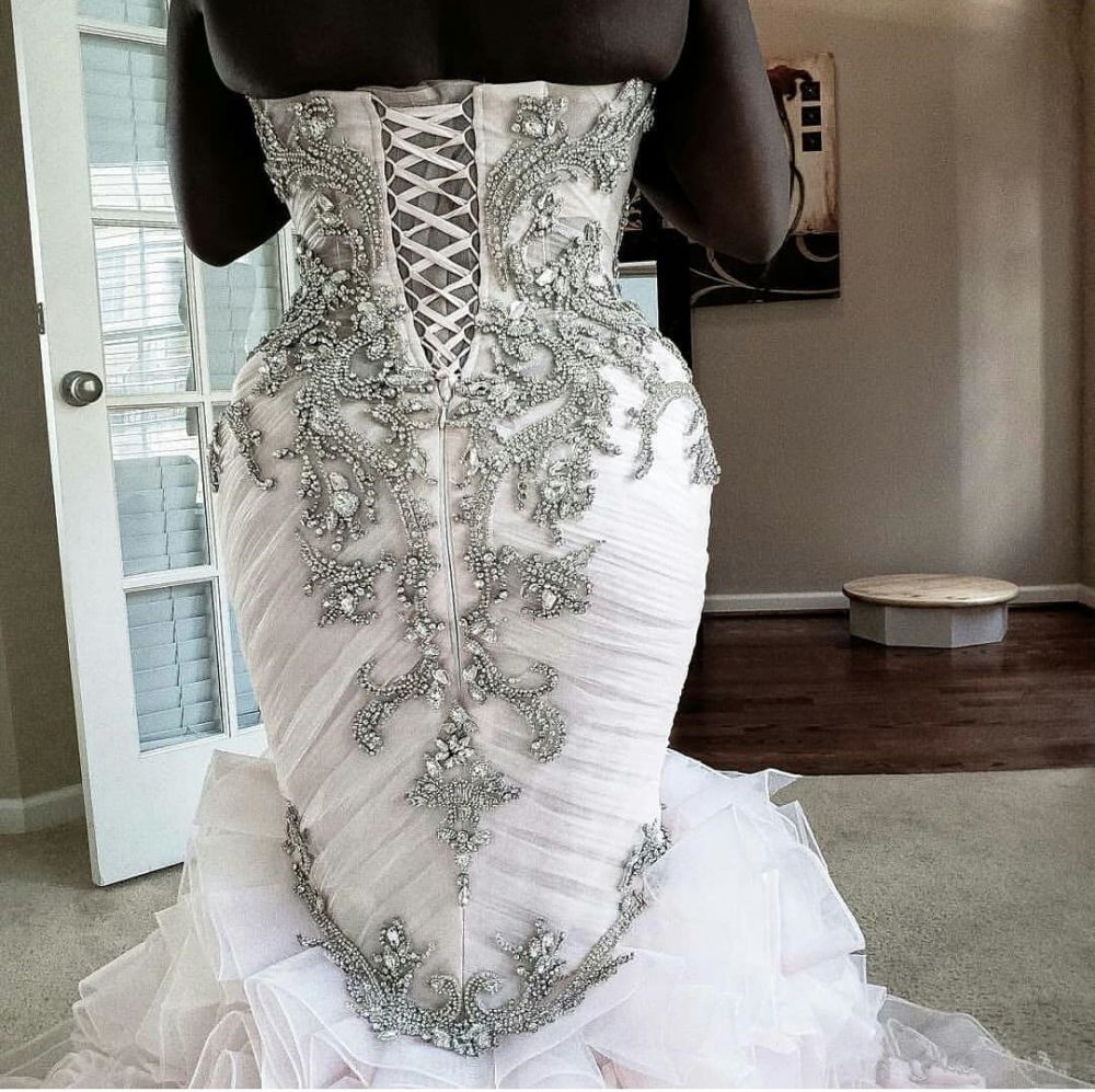 Find this Chic Deep V-neck White Wedding Dressat Misshow, available in everyone color and size you could possibly imagine, which makes picking out the perfect prom dress for your big day easily!