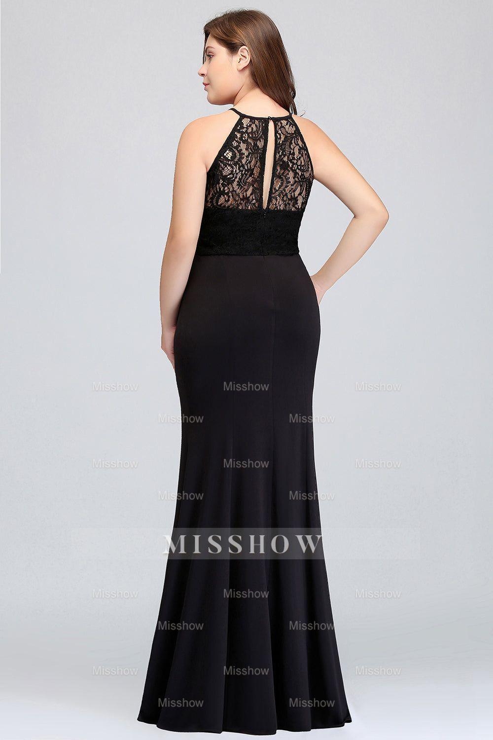 Plus Size Mermaid Jewel Lace Black Bridesmaid Dresses Plus Size Mermaid Jewel Lace Black Bridesmaid Dresses