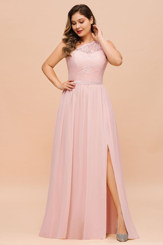 Plus Size Sleeveless aline Bridesmaid Dress Long Side Split Wedding Party Dress | MISSHOW Plus Size Sleeveless aline Bridesmaid Dress Long Side Split Wedding Party Dress | MISSHOW