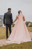Plus Size Wedding Dress Floral Tulle A-line Bridal Gown with Long Sleeves-misshow.com
