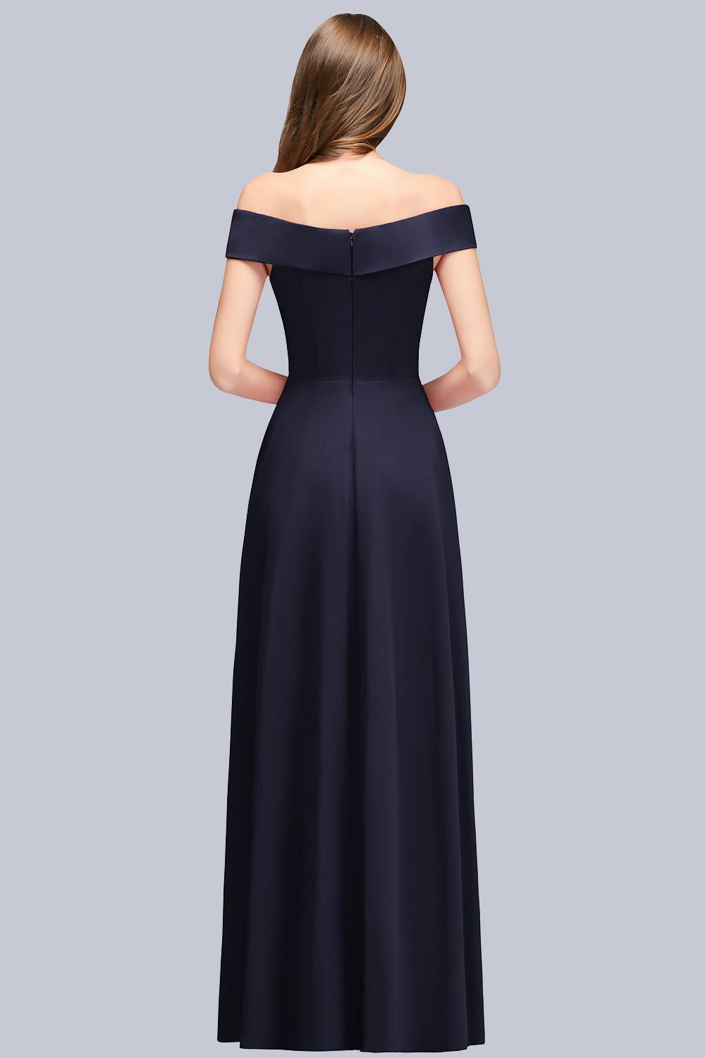 Popular Off-the-Shoulder Ruffle Navy Bridesmaid dresses