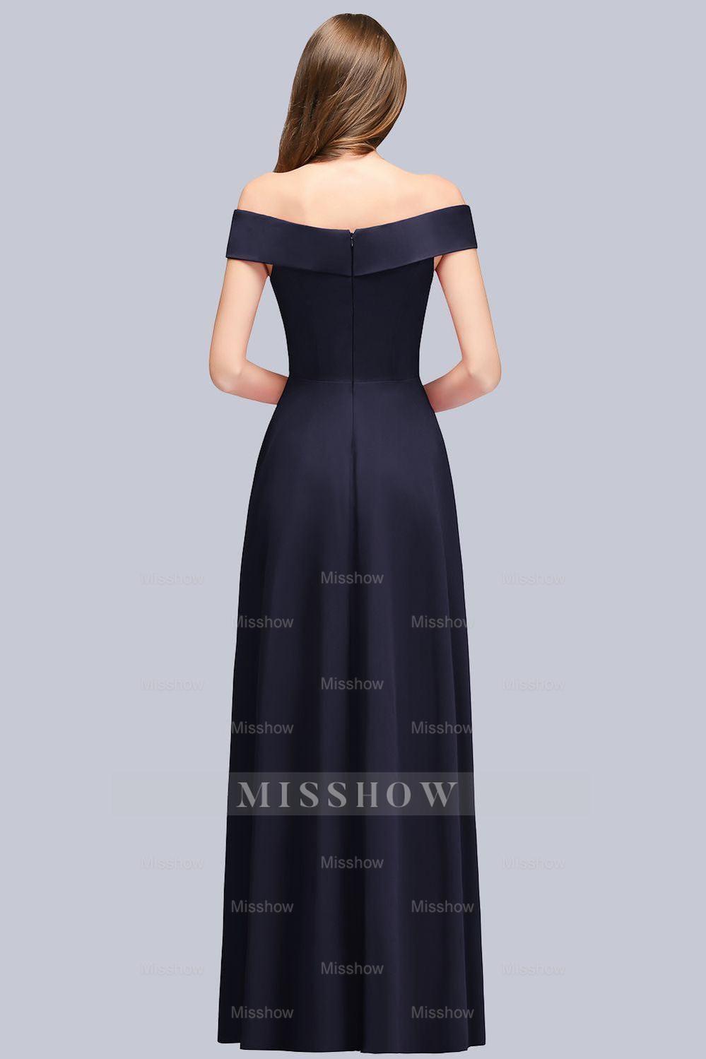 Popular Off-the-Shoulder Ruffle Navy Bridesmaid dresses Popular Off-the-Shoulder Ruffle Navy Bridesmaid dresses