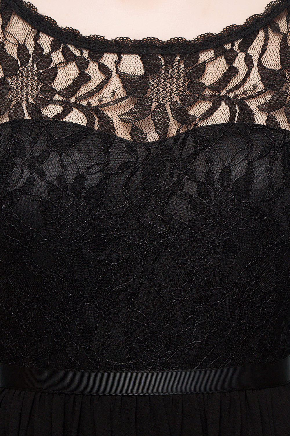 Pretty Scoop Sleeveless Black Lace Short Junior Bridesmaid Dresses