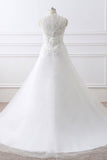 This elegant V-neck Tulle wedding dress with Lace could be custom made in plus size for curvy women. Plus size Sleeveless Princess bridal gowns are classic yet cheap.