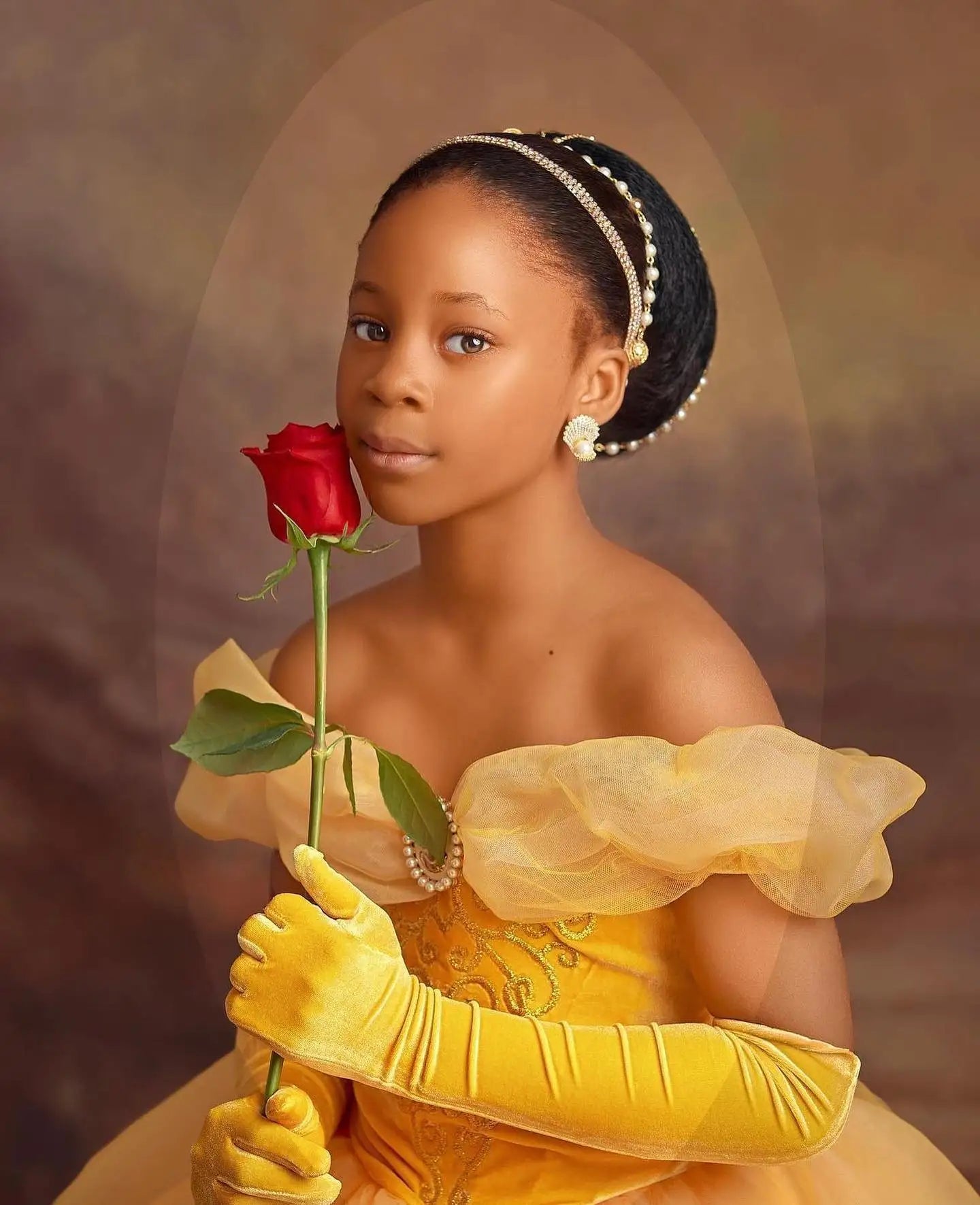 Princess Off The Shoulder Yellow Girl Pageant Lace Flower Girls Dresses for Wedding