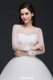 This elegant Scoop Tulle wedding dress with Lace could be custom made in plus size for curvy women. Plus size Long Sleeves Princess bridal gowns are classic yet cheap.