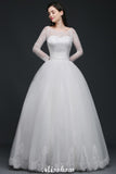 This elegant Scoop Tulle wedding dress with Lace could be custom made in plus size for curvy women. Plus size Long Sleeves Princess bridal gowns are classic yet cheap.