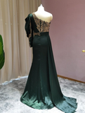 Prom dresses dark green | Evening dresses long with sleeves-misshow.com