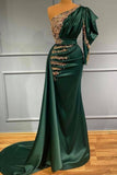 Prom dresses dark green | Evening dresses long with sleeves