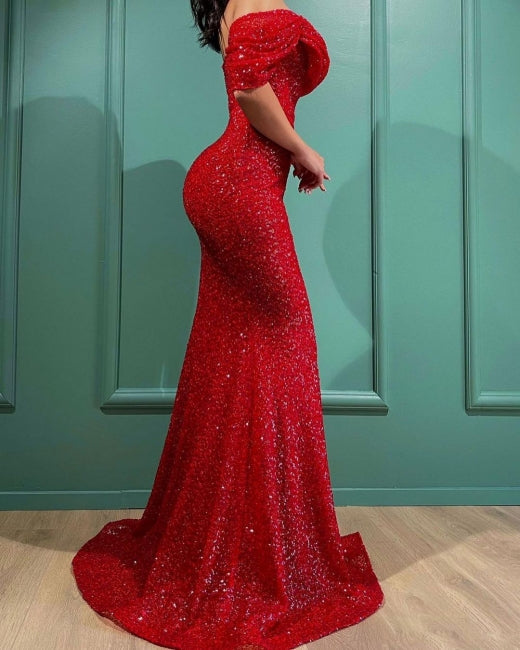 Prom dresses long red | Evening dresses glitter-misshow.com
