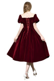 MISSHOW offers Puff Sleeve Ankle Length  Velvet Daily Casual Dress Deep V-Neck Vintage Party Dress at a good price from Burgundy,Tulle,Velvet to A-line Tea-length them. Stunning yet affordable Short Sleeves Prom Dresses,Evening Dresses,Homecoming Dresses,Quinceanera dresses.