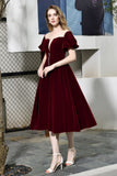 MISSHOW offers Puff Sleeve Ankle Length  Velvet Daily Casual Dress Deep V-Neck Vintage Party Dress at a good price from Burgundy,Tulle,Velvet to A-line Tea-length them. Stunning yet affordable Short Sleeves Prom Dresses,Evening Dresses,Homecoming Dresses,Quinceanera dresses.