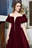 MISSHOW offers Puff Sleeve Ankle Length  Velvet Daily Casual Dress Deep V-Neck Vintage Party Dress at a good price from Burgundy,Tulle,Velvet to A-line Tea-length them. Stunning yet affordable Short Sleeves Prom Dresses,Evening Dresses,Homecoming Dresses,Quinceanera dresses.