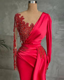 Red Long Prom Dresses | Evening dresses with sleeves-misshow.com