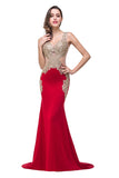 MISSHOW offers gorgeous Red V-neck party dresses with delicately handmade Beading,Appliques in size 0-26W. Shop Floor-length prom dresses at affordable prices.