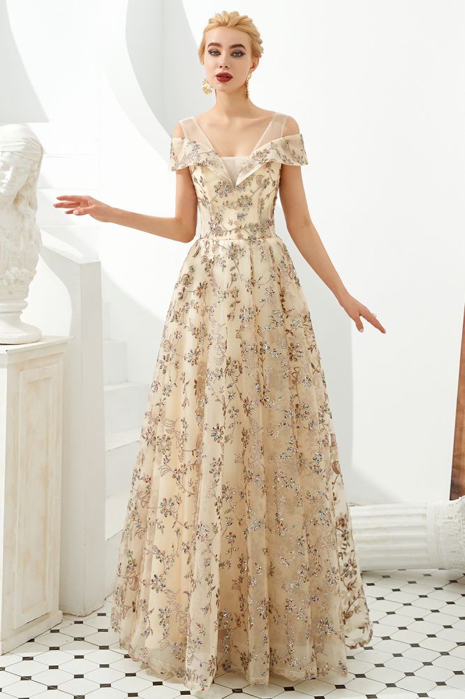 MISSHOW offers Romantic Floral Short Sleeves aline Spring Evening Party Dress Floor Length Dancing Dress at a good price from Gold,Tulle to A-line,Princess Floor-length them. Stunning yet affordable Cap Sleeves Prom Dresses,Evening Dresses,Homecoming Dresses,Quinceanera dresses.