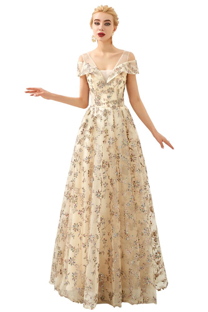 MISSHOW offers Romantic Floral Short Sleeves aline Spring Evening Party Dress Floor Length Dancing Dress at a good price from Gold,Tulle to A-line,Princess Floor-length them. Stunning yet affordable Cap Sleeves Prom Dresses,Evening Dresses,Homecoming Dresses,Quinceanera dresses.