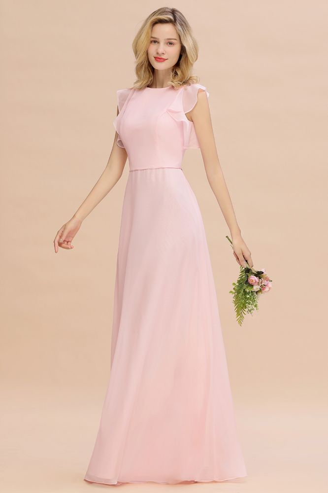 Looking for Bridesmaid Dresses in 100D Chiffon, A-line style, and Gorgeous  work  MISSHOW has all covered on this elegant Romantic Sleeveless aline Bridesmaid Dress Garden Floor Length Simple Wedding Dress.