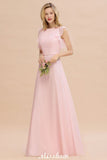 Looking for Bridesmaid Dresses in 100D Chiffon, A-line style, and Gorgeous  work  MISSHOW has all covered on this elegant Romantic Sleeveless aline Bridesmaid Dress Garden Floor Length Simple Wedding Dress.