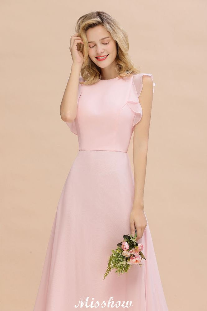Looking for Bridesmaid Dresses in 100D Chiffon, A-line style, and Gorgeous  work  MISSHOW has all covered on this elegant Romantic Sleeveless aline Bridesmaid Dress Garden Floor Length Simple Wedding Dress.