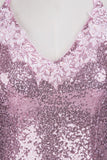 Looking for Prom Dresses,Realdressphotos in Sequined, Mermaid style, and Gorgeous Sequined work  MISSHOW has all covered on this elegant Rose Pink Sequins Mermaid Long Spaghetti Straps V-neck Prom Dresses.