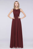 MISSHOW offers Round-Neck Floor-Length Ruffles Chiffon Bridesmaid Dress Aline Sleeveless Maid of Honor Dress at a good price from 100D Chiffon to A-line Floor-length them. Lightweight yet affordable home,beach,swimming useBridesmaid Dresses.