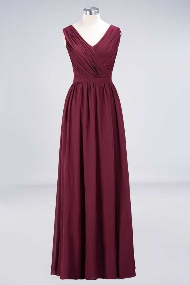 MISSHOW offers Ruffle A-Line Floor-Length Bridesmaid Dress Chiffon Lace V-Neck Evening Dress at a good price from 100D Chiffon,Lace to A-line Floor-length them. Lightweight yet affordable home,beach,swimming useBridesmaid Dresses.