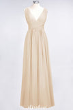 MISSHOW offers Ruffle Chiffon Sleeveless Evening Maxi Gown V-Neck Bridesmaid Dress at a good price from 100D Chiffon to A-line Floor-length them. Lightweight yet affordable home,beach,swimming useBridesmaid Dresses.